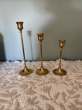 Amazon Gold Metal Taper Candle Holders Trio